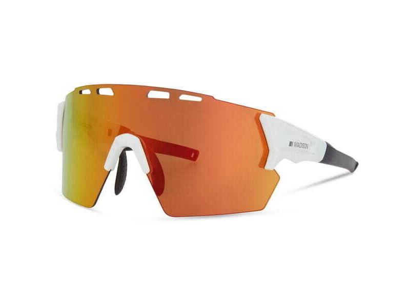 MADISON Clothing Stealth Glasses - 3 pack - gloss white / fire mirror / amber & clear lens click to zoom image