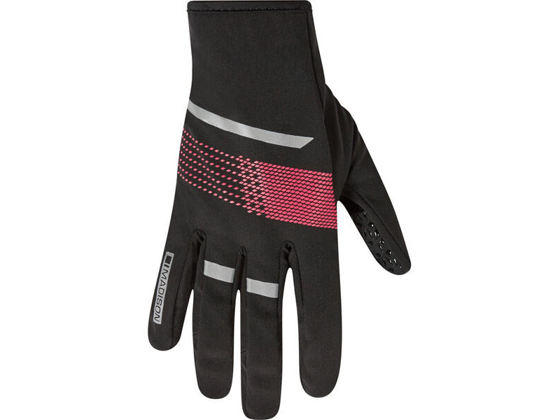 MADISON Clothing Element women's softshell gloves, black / fiery pink click to zoom image
