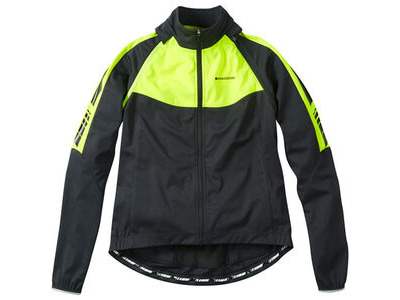 MADISON Clothing Sportive women's convertible softshell jacket, black / hi-viz yellow