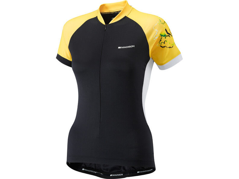 MADISON Clothing Keirin women's short sleeve jersey, black / vibrant yellow click to zoom image