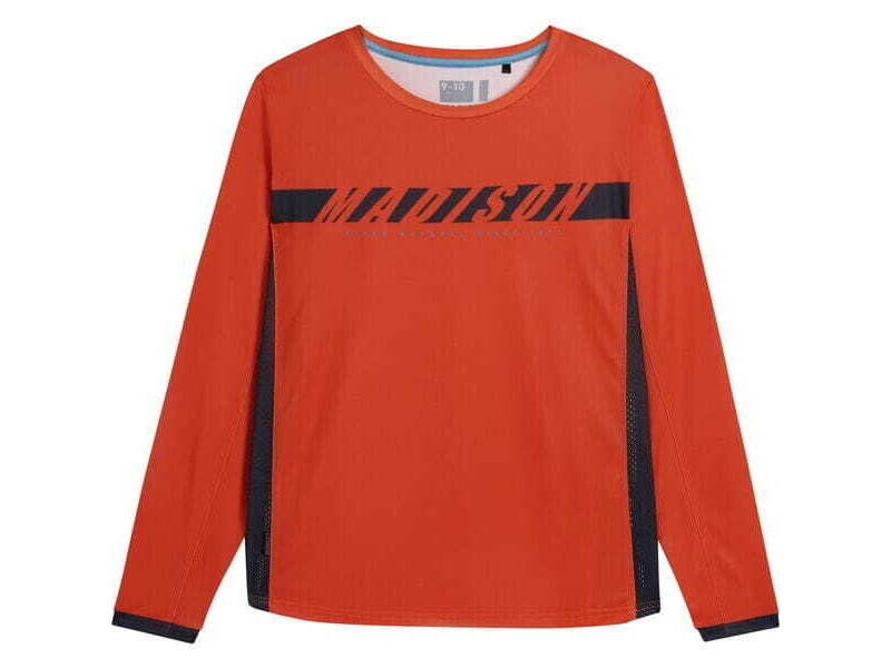 MADISON Clothing Flux youth long sleeve jersey - chilli red click to zoom image