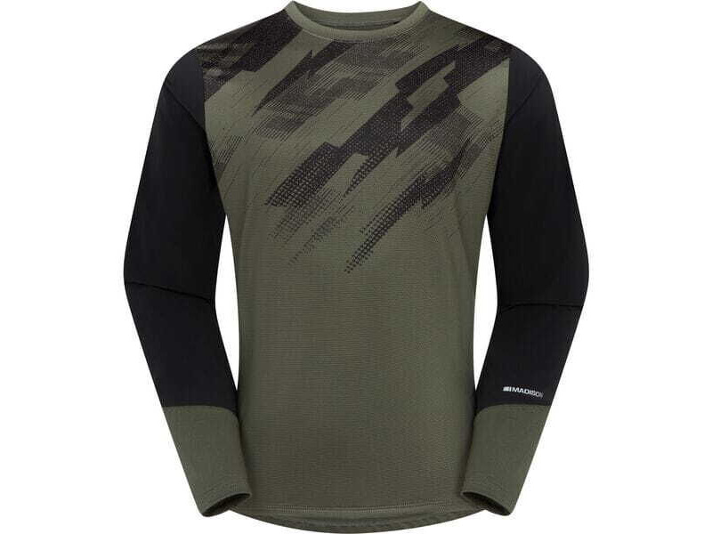 MADISON Clothing Flux Men's Long Sleeve Trail Jersey , midnight green / black click to zoom image