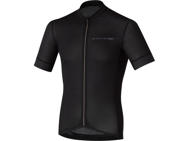 SHIMANO Men's, S-PHYRE Short Sleeve Jersey, Black click to zoom image