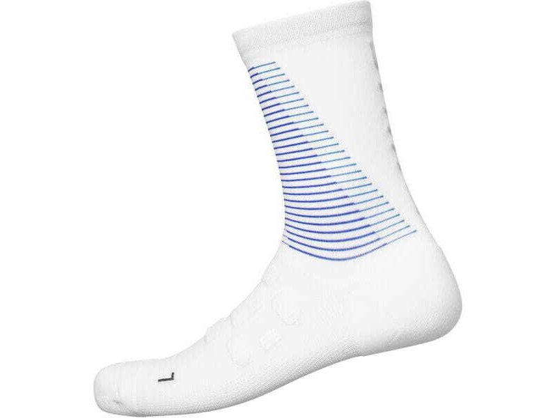 SHIMANO Unisex S-PHYRE Tall Socks, White/Purple click to zoom image
