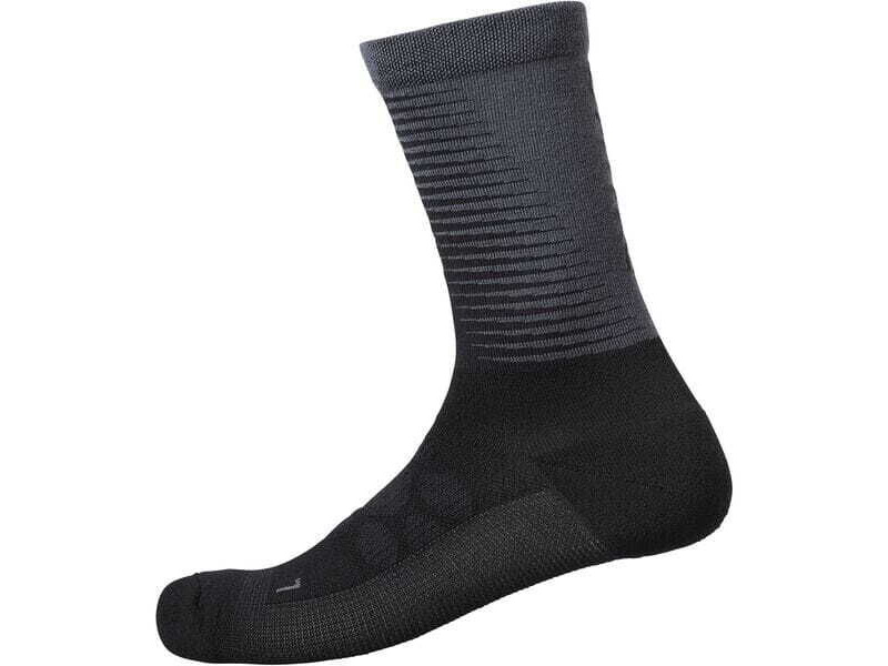 SHIMANO Unisex S-PHYRE Merino Socks, Black/Grey click to zoom image