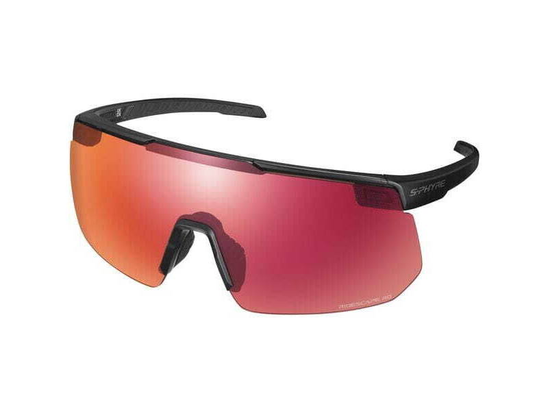 SHIMANO S-PHYRE Glasses, Metallic Black, RideScape Road Lens click to zoom image
