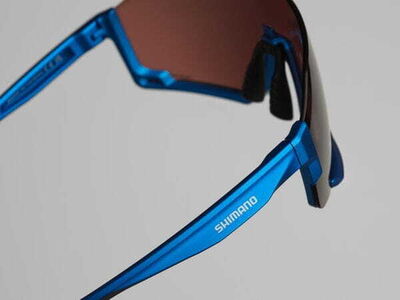 SHIMANO Aerolite Glasses, Metallic Blue, RideScape Road Lens click to zoom image