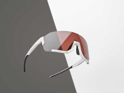 SHIMANO Aerolite Glasses, Metallic White, RideScape Road Lens click to zoom image