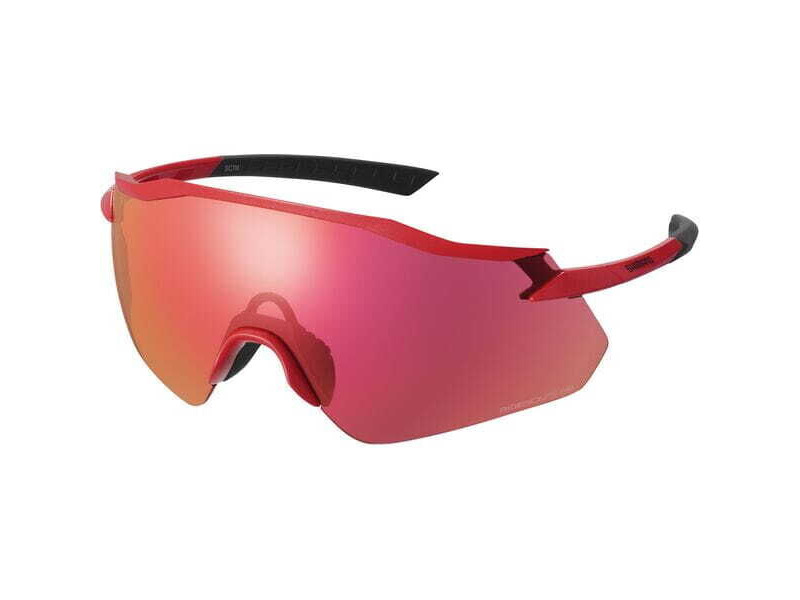 SHIMANO Equinox Glasses, Metalic Red, RideScape Road Lens click to zoom image