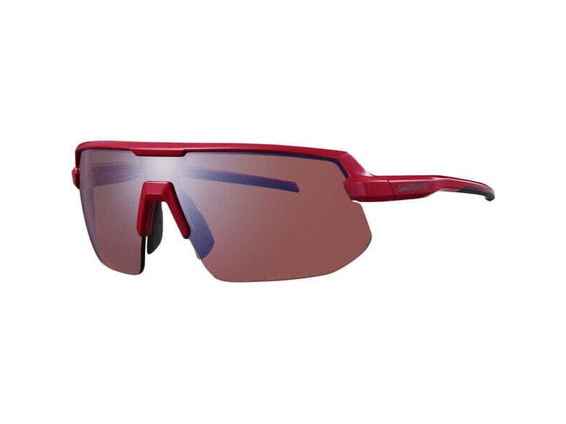 SHIMANO Twinspark Glasses, Red, RideScape High Contrast Lens click to zoom image
