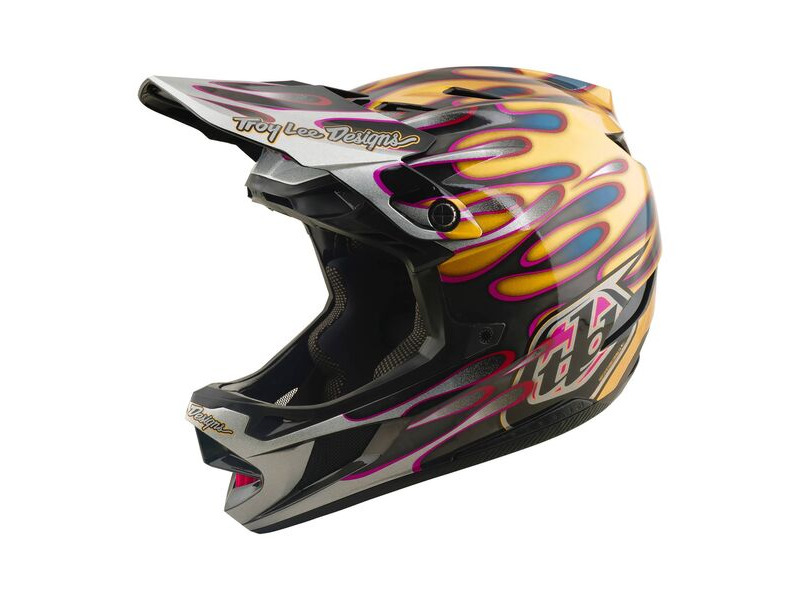 TROY LEE DESIGNS D4 Carbon MIPS Helmet Overspray - Gold/Black click to zoom image