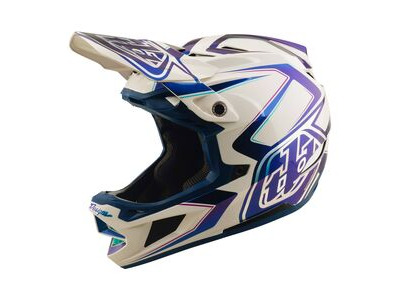 TROY LEE DESIGNS D4 Composite MIPS Helmet Flared - White/Indigo