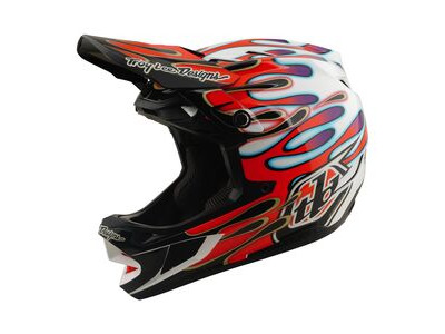 TROY LEE DESIGNS D4 Composite MIPS Helmet Overspray - White/Red