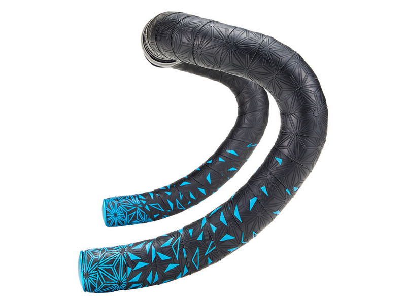 SUPACAZ Sticky Kush Star Fade Bar Tape Neon Blue + Ano Blue Plugs click to zoom image