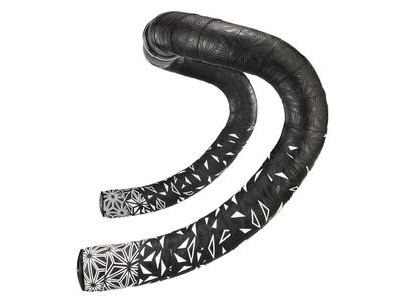 SUPACAZ Sticky Kush Star Fade Bar Tape White + Ano Black Plugs