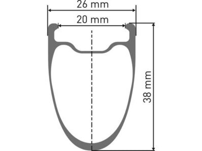 DT SWISS ARC 1100 DICUT disc brake wheel, carbon clincher 38 x 20 mm rim, front click to zoom image